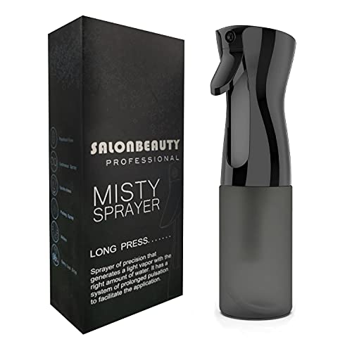 KAKUYI Botellas de spray, Botellas de agua vacías de niebla ultra fina continua Plantas de jardín Botellas de spray de peluquería Herramienta de agua de salón 200ML Negro