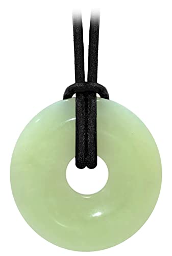 Kaltner präsente Unisex-collar con colgante de Jade piedrapreciosa lacafetería China correa de piel en el collar de cuero (diámetro 30 mm)