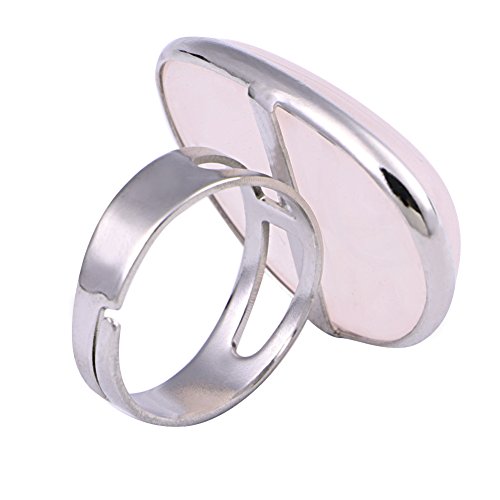 Kcnsieou Lindo diseño moderno señora rosa cuarzo corazón amor anillo ajustable joyería 1.4x1.1\