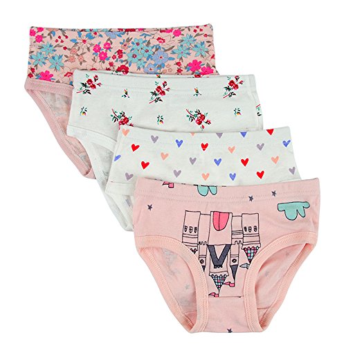 Kidear Serie de Calzón Suave de Algodón Calzoncillo para Niñas (Paquete de 8) (Estilo1, 2-3 Años)