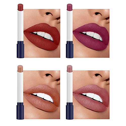 Kit de Paquete de Lápiz Labial Mate, Adecuado para Festivales de Música y Fiestas de Carnaval, Terciopelo Mate Duradero Resistente Al Agua Rojo Altamente Pigmentado