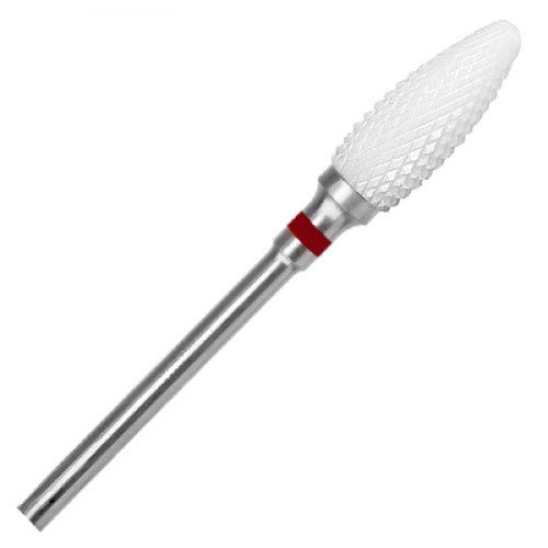Kit Fresa Broca Cerámica para Manicura Pedicura Rusa Torno Retirada Gel Esmalte Semipermanente Acrilico (CONO MAIZ, ROJO)