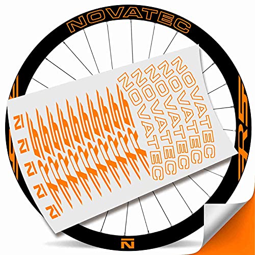 Kit Pegatinas Bicicleta Stickers LLANTA NOVATEC R5 29" MTB BTT B (Naranja Fluor)