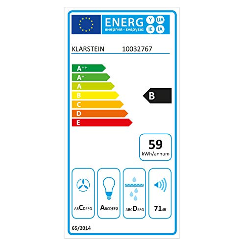 Klarstein Aurica - Campanas extractoras cocina, Campana extractora diseño con 3 potencias, Campana extractora decorativa con control táctil, Filtro de aluminio, Hasta 620 m³/h, 90 cm ancho, Blanco