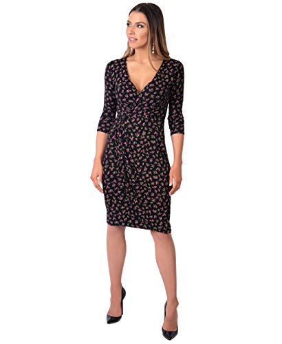 KRISP Vestido Mujer Ajustado Fiesta Invitada Boda Outlet Corto Colores Tallas Grandes Noche Elegante Cóctel, (Negro/Rosa (4273), 46 EU (18 UK)), 4273-FRL-18