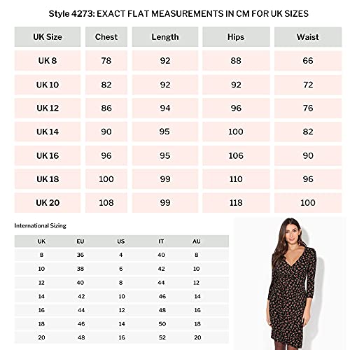 KRISP Vestido Mujer Ajustado Fiesta Invitada Boda Outlet Corto Colores Tallas Grandes Noche Elegante Cóctel, (Negro/Rosa (4273), 46 EU (18 UK)), 4273-FRL-18