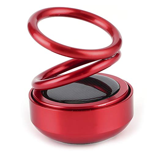 KUIDAMOS Soporte de aromaterapia de Olor de energía Solar Durable Elegante Difusor de Fragancia Duradero Difusor de Aroma Giratorio para exudar Fragancia Natural para el automóvil(Red)