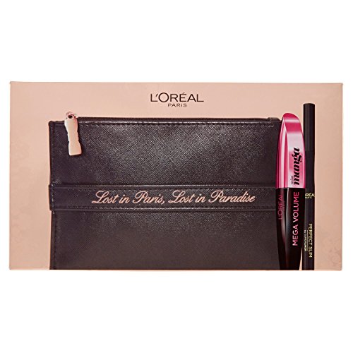 La orèal Paris Edición Limitada navidad Lost en Paradise paquete regalo de navidad Pochette con máscara Miss Manga + Delineador de ojos Slim Negro