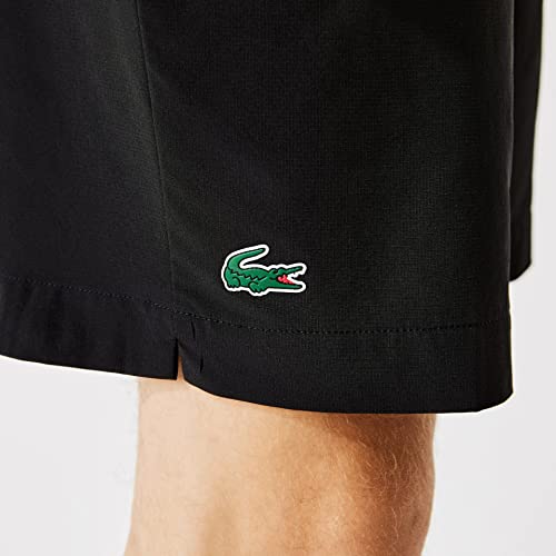 Lacoste Pantalón corto deportivo para hombre., Negro / blanco (258)., L