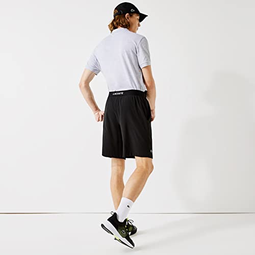 Lacoste Pantalón corto deportivo para hombre., Negro / blanco (258)., L