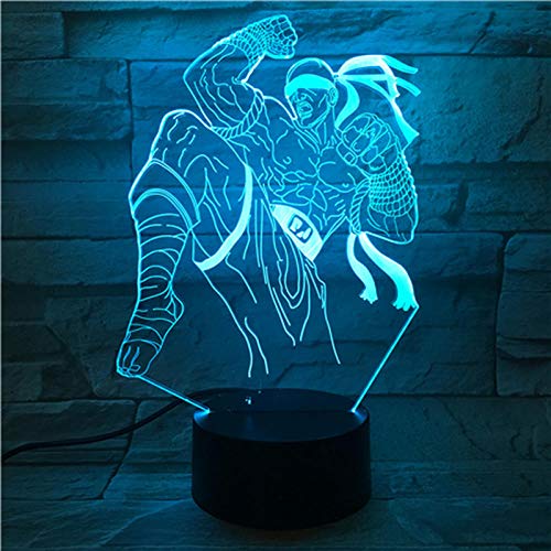 Lámpara De Ilusión 3D Luz De Noche Led League Of Legends Hero The Blind Monk Figura De Acción Amigo Regalo De Cumpleaños Decoración Del Dormitorio Lol Lee In