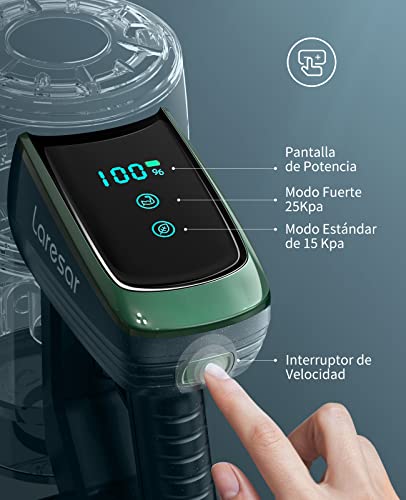 Laresar Aspiradora sin Cable, 25 KPa Aspiradora Escoba sin Cable, Batería extraíble, hasta 35 Minutos, Pantalla Digital, Taza de Polvo de 1,5 litros, para Casa & Mascotas (Elite 2)
