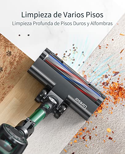 Laresar Aspiradora sin Cable, 25 KPa Aspiradora Escoba sin Cable, Batería extraíble, hasta 35 Minutos, Pantalla Digital, Taza de Polvo de 1,5 litros, para Casa & Mascotas (Elite 2)