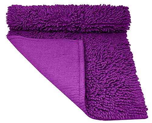 Lashuma Alfombrilla de baño lila – Mora, chenilla, elegante alfombrilla de baño de secado rápido, 50 x 80 cm