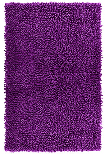 Lashuma Alfombrilla de baño lila – Mora, chenilla, elegante alfombrilla de baño de secado rápido, 50 x 80 cm