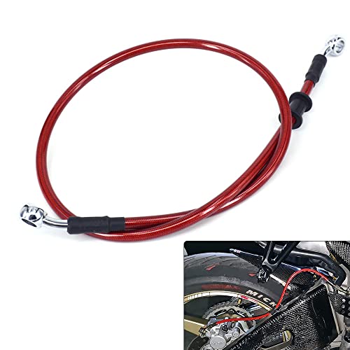 Latiguillo Freno Moto 70cm motocicleta hidráulica reforzada freno embrague manguera tubo para la bici de la suciedad Enduro Motocross-Rojo