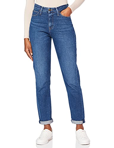 Lee Mom Straight Jeans, Azul (Worn LAX PP), 25W / 31L para Mujer