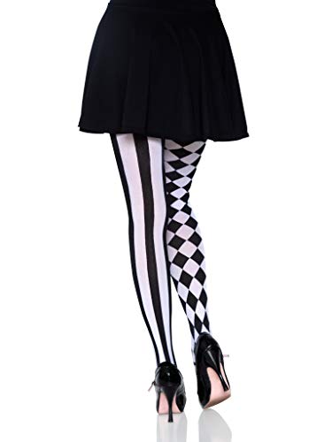 Leg Avenue- Harlequin Mujer, Color Negro Blanco, Talla Única (EUR 36-40) (772022007)