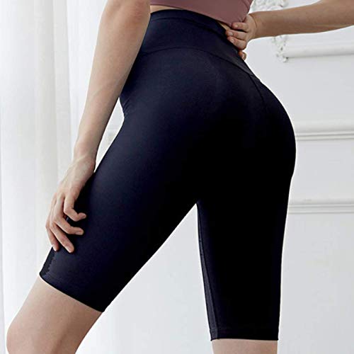 Leggings para Mujer Pantalones Cortos Levantamiento de glúteos de Secado rápido hasta la Rodilla Trotar Yoga Gimnasio Atlético Senderismo Activo Color sólido S