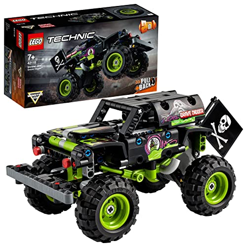 Lego  42118 Technic Monster Jam Grave Digger, Modelo 2 En 1, Camión De Juguete O Off-Road Buggy +  42117 Technic Avión De Carreras, Modelo 2 En 1, Avión De Juguete O Avión De Reacción