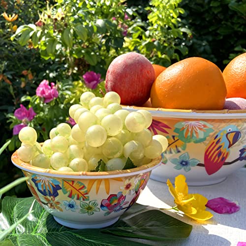 Les Jardins de la Comtesse - Ensaladera de melamina - Perroquetes de Bahía - 3L / 35 cm - Multicolor - Vajilla de vajilla de naturaleza permanente