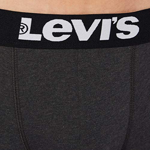 Levi's Men's Solid Basic Boxers (2 Pack) Bóxer, Gris Antracita, L para Hombre