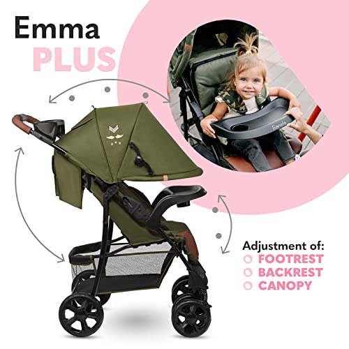 LIONELO Emma Plus Silla de paseo hasta 15 kg 6-36M Respaldo ajustable Cinturón de seguridad de 5 puntos Capucha profunda Organizador para padres Cesta grande para la compra