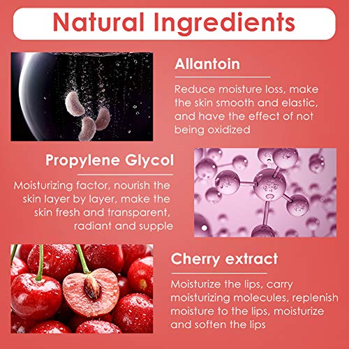 Lip Mask, Máscara De Labios, 20 Mascarillas de Labios en Gel Hidratantes Antienvejecimiento Cereza, Exfoliantes, Hidratantes, Aptas para LabiosSecos y Agrietados