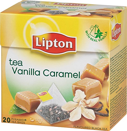 Lipton VANILLA and CARAMEL Tea Bags - Sealed Boxes of 6 x 20 bags = 120 pyramid tea bags