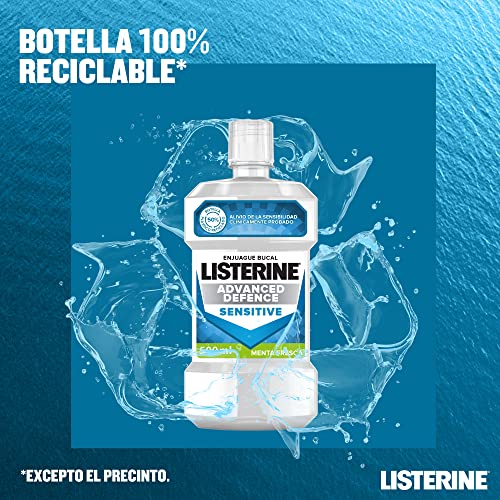 Listerine, Enjuague Bucal Advanced Sensitive, Pack de 4, 500 ml