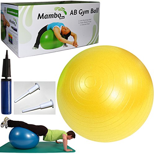 Liz Claiborne Mambo 05-010102 - Pelota de Entrenamiento (plástico ABS y Bomba de Aire, 45 cm), Color Amarillo, Color Amarillo, tamaño 45 cm, 1, 45 x 1 x 1centimeters