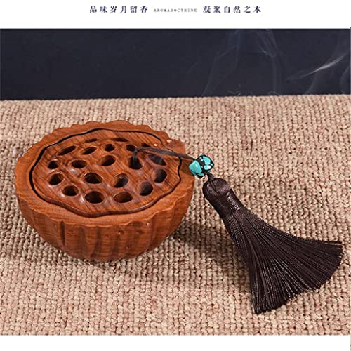 LMPWHP Productos de Madera Quemador de Incienso Ceremonia del té de Palisandro Difusor de Aroma Caja de Loto de ébano Africano