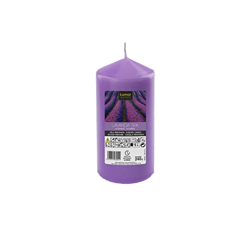 Lote 12 Velas Taco Perfumadas Lavanda Spa Grandes XXL 120 x 57 mm - Velones Aromáticos - Gran Duración (34-36 Horas) y Delicado Aroma - Aromaterapia por Velas
