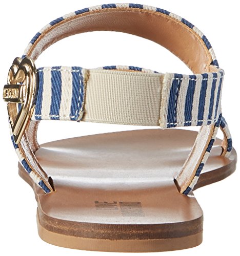 Love Moschino, Sandalias Planas Mujer, Blanco (Blue), 39 EU