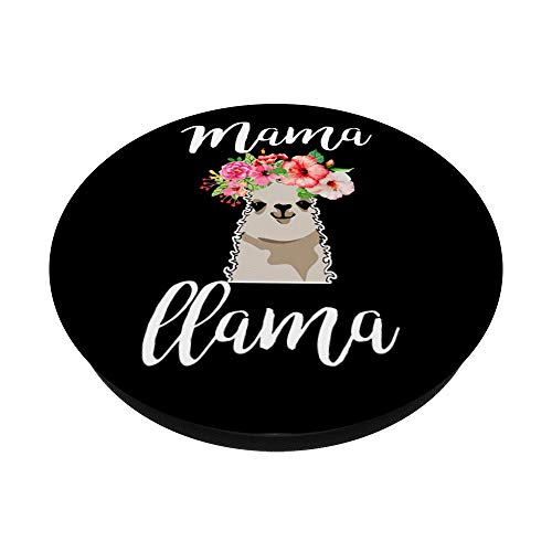 Mamá Llama Alpaca Día de la Madre Cumpleaños Mamá Verano Playa PopSockets PopGrip Intercambiable