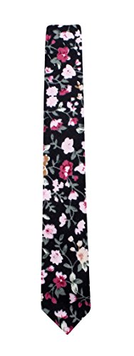 Man of Men Corbatas de cachemira florales para hombre – Collares, muchos colores a elegir - Negro - Ajustes De Un Talla Más