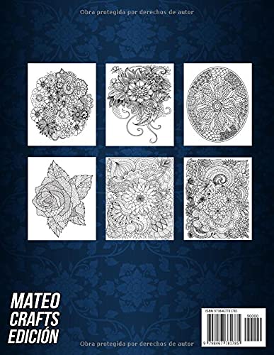 Mandala Floral Libro de Colorear para Adultos: Más de 100 Páginas para Colorear Antiestrés con Hermosas Flores, Naturaleza, Patrones, Mandalas Florales y mucho más