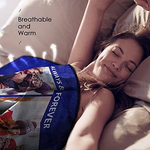 Manta Personalizada con Foto Franela Fleece,Regalo Personalizado-Collage Cualquier Imagen Nombre Texto Personalizados Regalos para Adulto Bebé Familia Mascota Navidad (9 Fotos)
