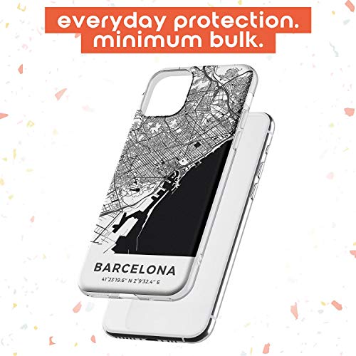 Mapa de Barcelona, ​​España Slim Funda para iPhone 11 TPU Protector Ligero Phone Protectora con Viaje España Pasión De Viajar Calles Europa