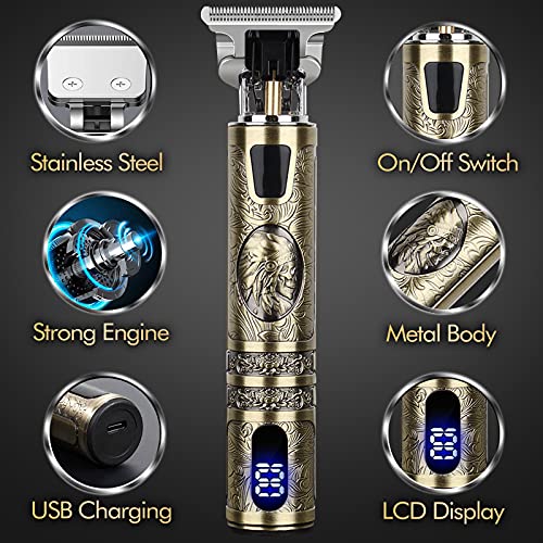 Maquina Cortar Pelo Profesional,Cortapelos Hombre,Trimmer USB Recargable,Recortadora de Barba Hombre Inalámbrico Impermeable para Familias y Barbero