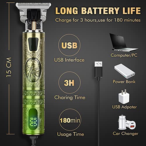 Maquina Cortar Pelo Profesional,Cortapelos Hombre,Trimmer USB Recargable,Recortadora de Barba Hombre Inalámbrico Impermeable para Familias y Barbero