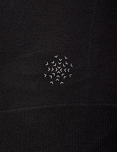 Marca Amazon - AURIQUE Top de Rejilla sin Costuras con Manga Larga Mujer, Negro (Black), 42, Label:L
