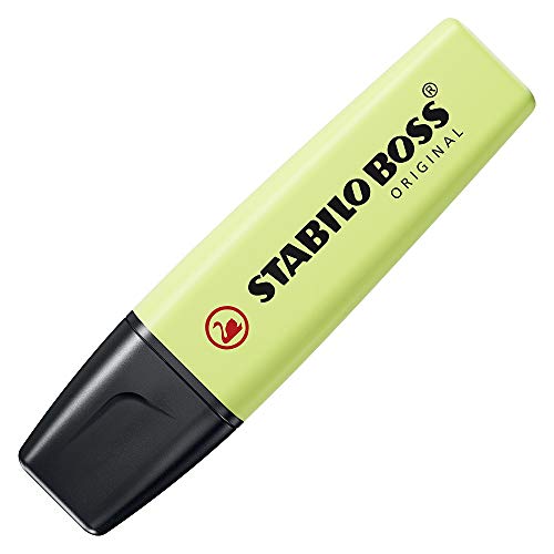 Marcador STABILO BOSS ORIGINAL pastel - Estuche con 4 colores pastel (rojo coral, rosa cerezo, azul nube, lima)