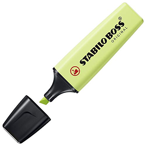 Marcador STABILO BOSS ORIGINAL pastel - Estuche con 4 colores pastel (rojo coral, rosa cerezo, azul nube, lima)