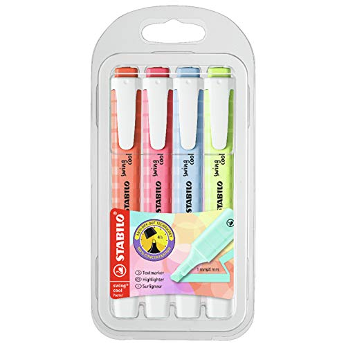 Marcador STABILO swing cool Pastel Edition - Estuche con 4 colores