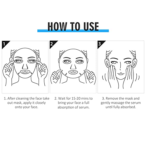 Mascarilla de ácido hialurónico, mascarilla iluminadora nutritiva hialurónica para rostro para niña para mujer para piel
