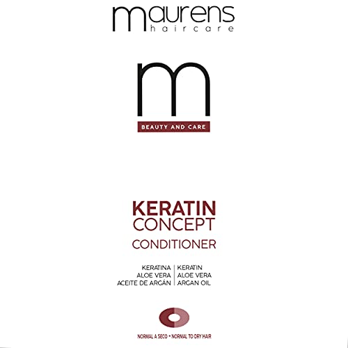 Maurens Acondicionador Hidro Reparador Keratin Concept, con Keratina, Aloe Vera y Aceite de Argán, 1000 ml