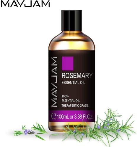 MAYJAM Aceites Esenciales de Romero 100 ml, 100% Aceites Esenciales Naturales Puros, Aceite Esencial de Aromaterapia de Grado Terapéutico, Aceites de Fragancia para Difusor, Humidificador, Relajación