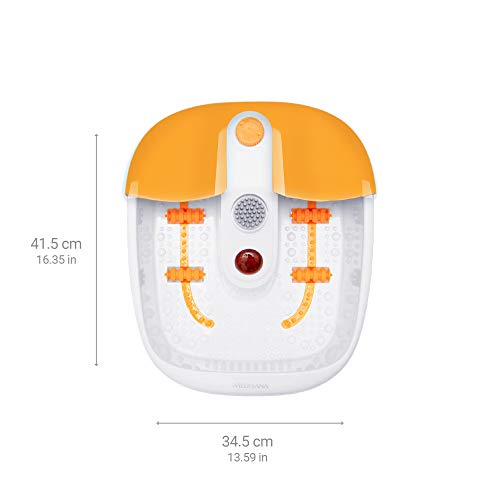 Medisana FS 883 Pediluvio con masaje de zonas reflejas de los pies, baño de pies eléctrico, función de calentamiento de agua, masaje de vibración, baño de pies con masaje y calefacción