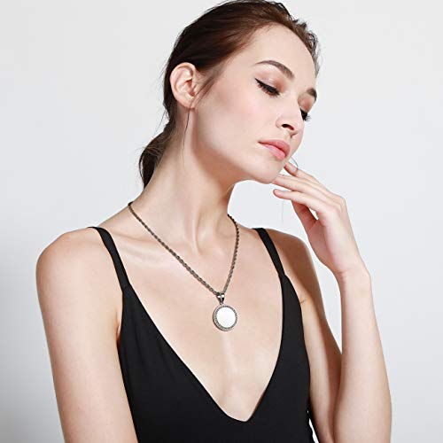 MeMeDIY Collar Personalizado para los Hombres y Las Mujeres Grabado a Medida Foto en Blanco y Negro/Texto/Nombre/Fecha Rhinestone Dog Tag CZ Acero Inoxidable Colgante